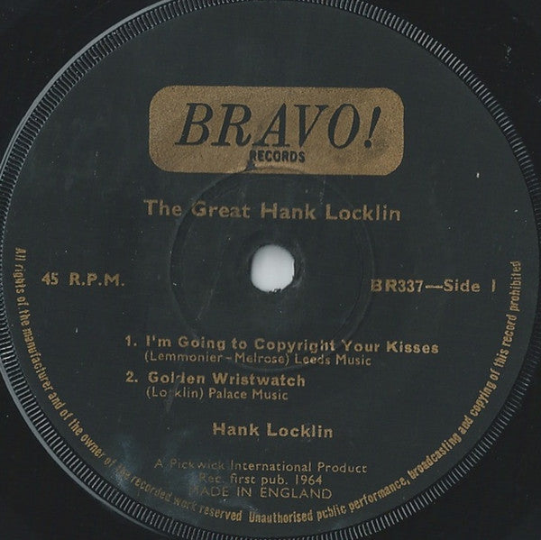 Hank Locklin : The Great Hank Locklin (7", EP)