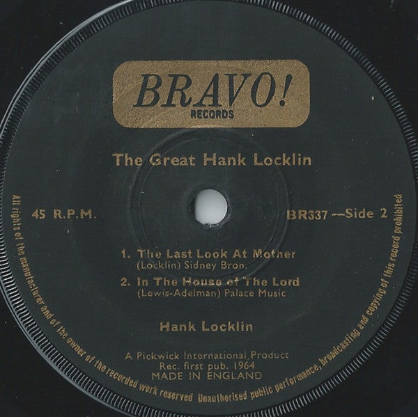 Hank Locklin : The Great Hank Locklin (7", EP)