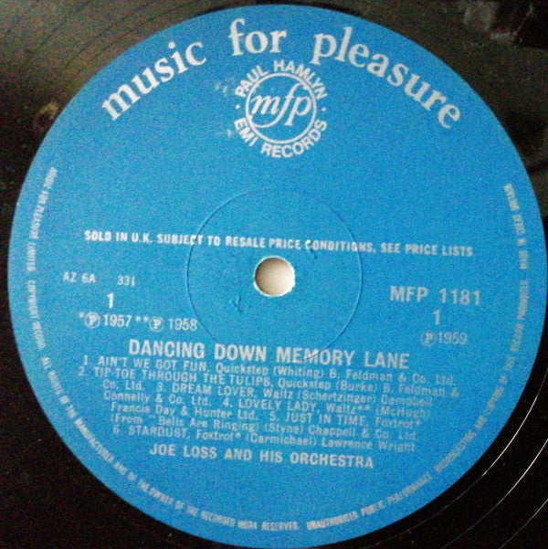 Joe Loss & His Orchestra : Dancing Down Memory Lane (LP, Mono)