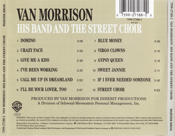 Van Morrison : His Band And The Street Choir (CD, Album, RE)
