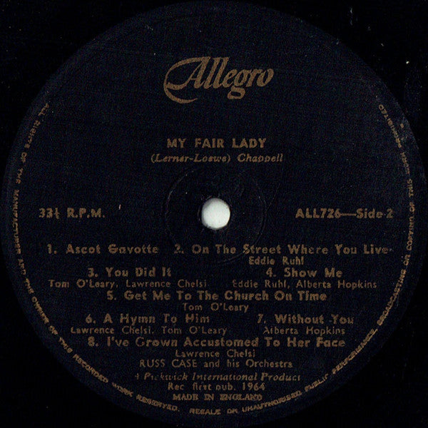 Full Cast*, Russ Case & Orchestra* : My Fair Lady (LP, Album, Mono)