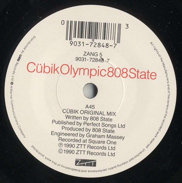 808 State : Cübik / Olympic (7", Single)