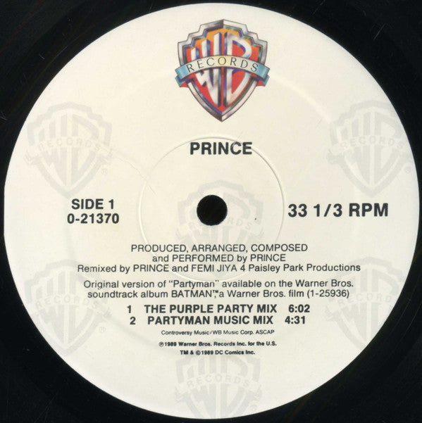 Prince : Partyman (12", Maxi, SRC)