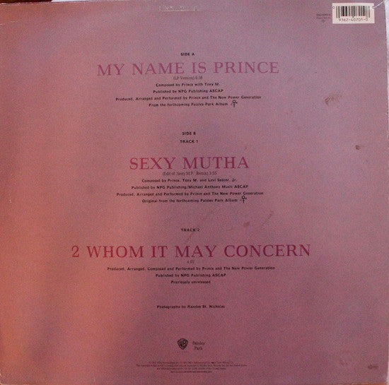 Prince And The New Power Generation : My Name Is Prince (12", Maxi)