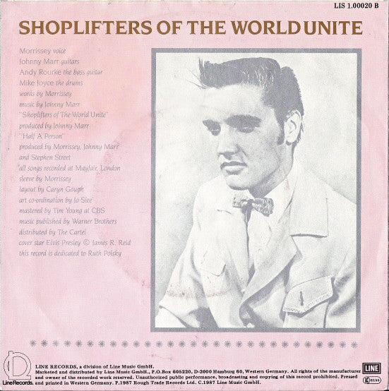 The Smiths : Shoplifters Of The World Unite (7", Single, Blu)