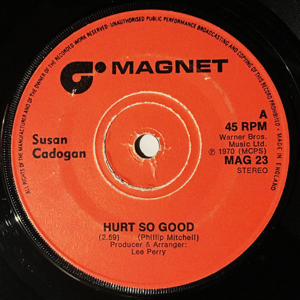 Susan Cadogan / The Upsetters : Hurt So Good / Hurt So Good (Instrumental) (7", Single, Sol)