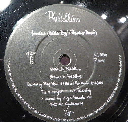 Phil Collins : I Wish It Would Rain Down (7", Single, Pap)