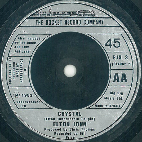 Elton John : Cold As Christmas (In The Middle Of The Year) / Crystal (7", Single)