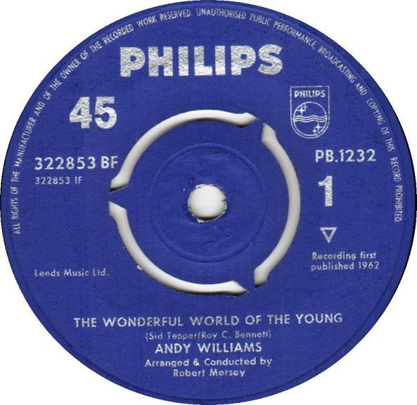 Andy Williams : The Wonderful World Of The Young / Help Me (7", Single)
