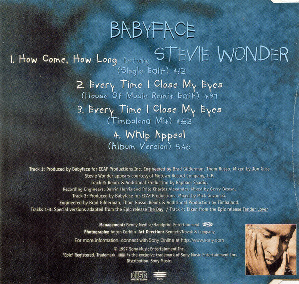 Babyface Featuring Stevie Wonder : How Come, How Long (CD, Single)