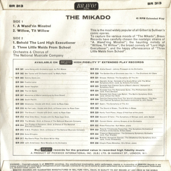 The National Musicale Company : The Mikado (7", EP)