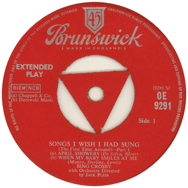 Bing Crosby : Songs I Wish I Had Sung The First Time Around... Part One (7", EP, Tri)