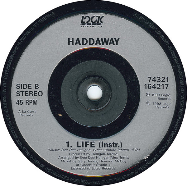 Haddaway : Life (7", Single, Sil)