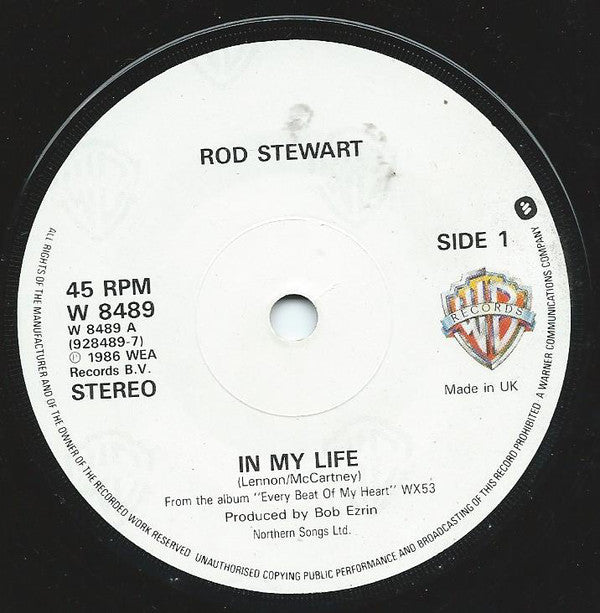 Rod Stewart : In My Life / In My Own Crazy Way (7", Single)