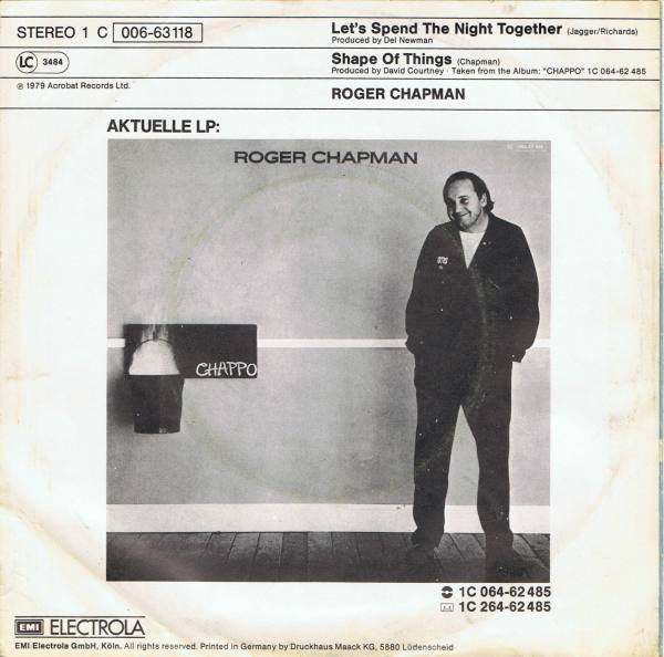 Roger Chapman : Let's Spend The Night Together (7", Single)