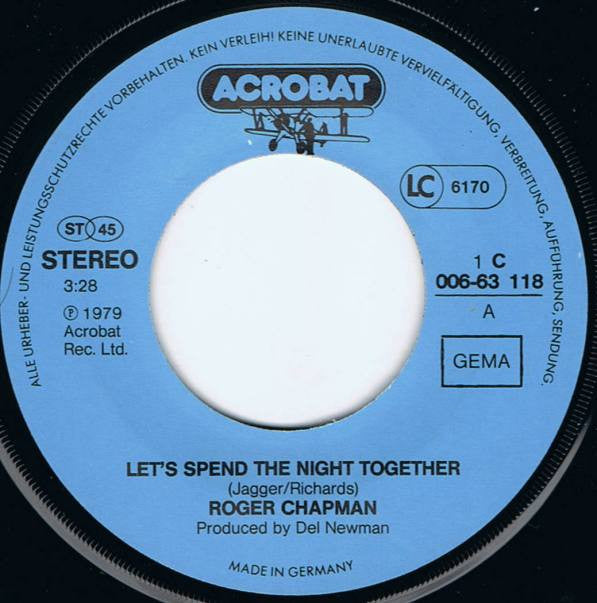 Roger Chapman : Let's Spend The Night Together (7", Single)