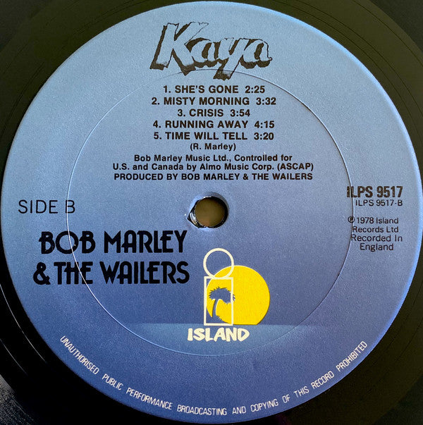 Bob Marley & The Wailers : Kaya (LP, Album)