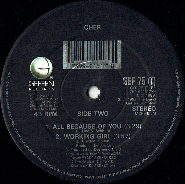 Cher : Heart Of Stone (Remix) (12", Single, Ltd)