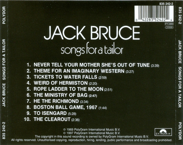 Jack Bruce : Songs For A Tailor (CD, Album, RE, RM)