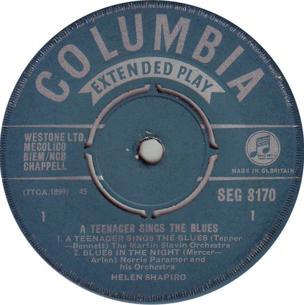 Helen Shapiro : A Teenager Sings The Blues (7", EP, Mono)