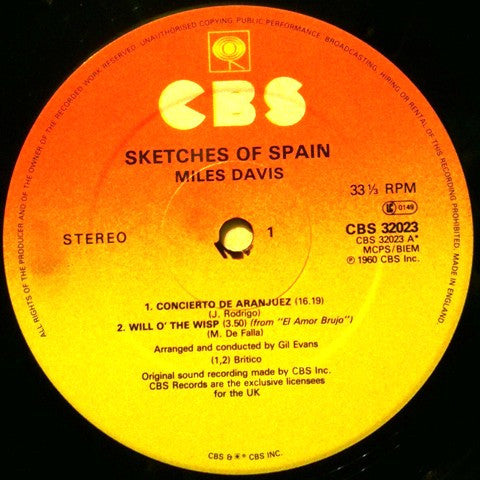 Miles Davis : Sketches Of Spain (LP, Album, RE)