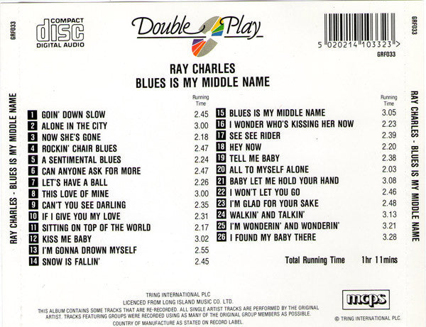 Ray Charles : Blues Is My Middle Name (CD, Album, Comp)