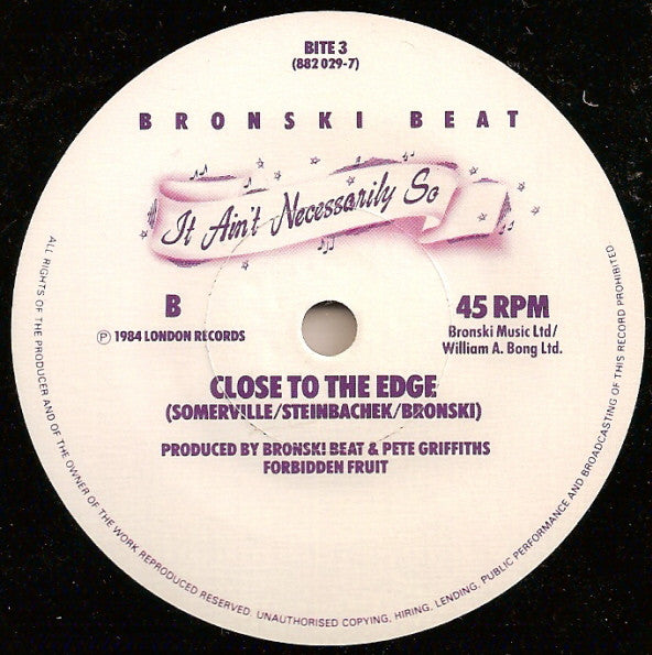 Bronski Beat : It Ain't Necessarily So (7", Single, Gat)