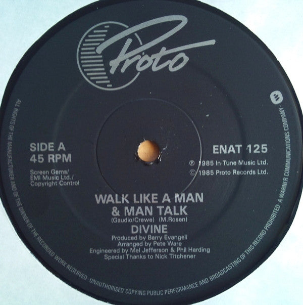Divine : Walk Like A Man (12", Single)