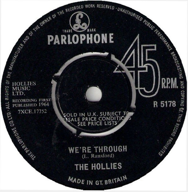 The Hollies : We're Through (7")