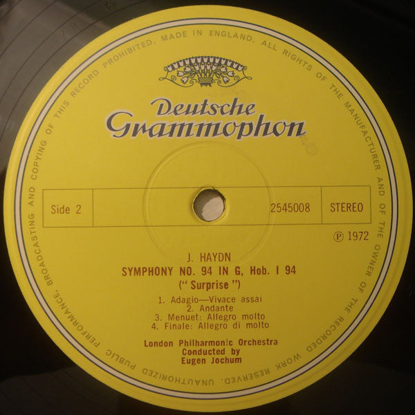 Wolfgang Amadeus Mozart, Berlin Philharmonic* / Karl Böhm, Joseph Haydn, London Philharmonic Orchestra / Eugen Jochum : Symphony Nr. 41 In C Major (Jupiter) / Symphony Nr. 94 In G Major (The Surprise) (LP, Comp)