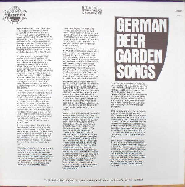 Munich Meistersingers : German Beer Garden Songs (LP)