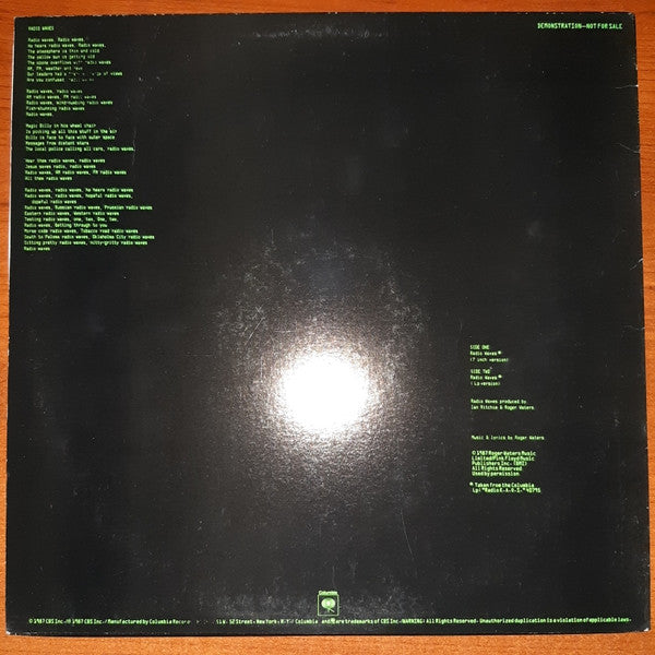 Roger Waters : Radio Waves (12", Single, Promo)