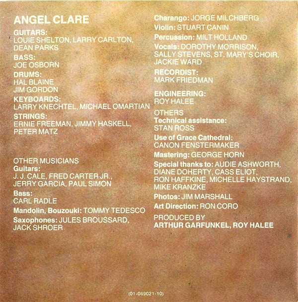 Art Garfunkel : Angel Clare (CD, Album, RE)