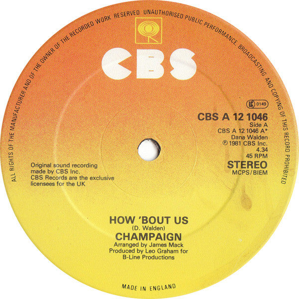 Champaign : How 'Bout Us (12", Single)
