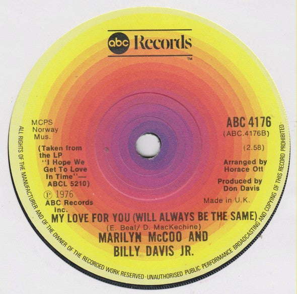 Marilyn McCoo & Billy Davis Jr. : Your Love (7", Single)