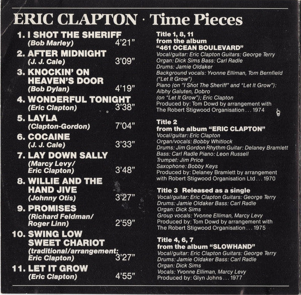 Eric Clapton : Time Pieces - The Best Of Eric Clapton (CD, Comp, RE)