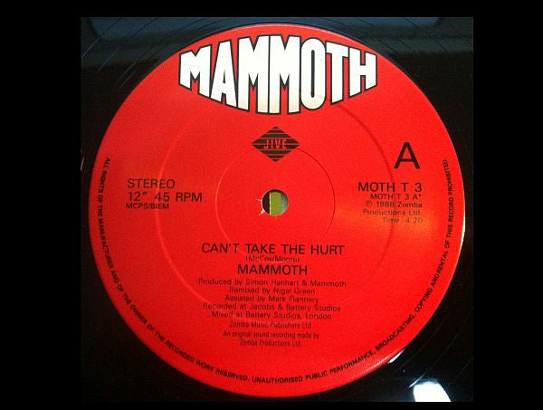 Mammoth (2) : Can't Take The Hurt (12")