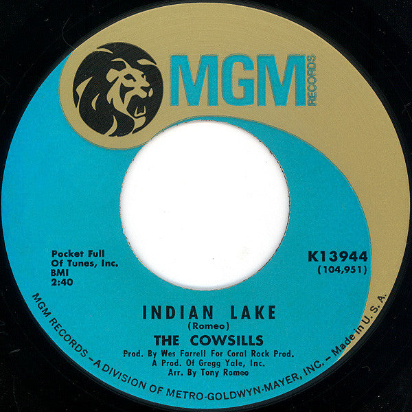 The Cowsills : Indian Lake / Newspaper Blanket (7", Single)