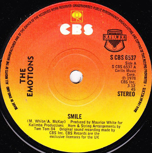 The Emotions : Smile (7", Single)