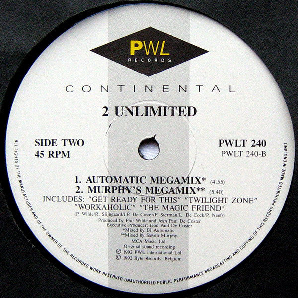 2 Unlimited : The Magic Friend / Megamix (12", Single)