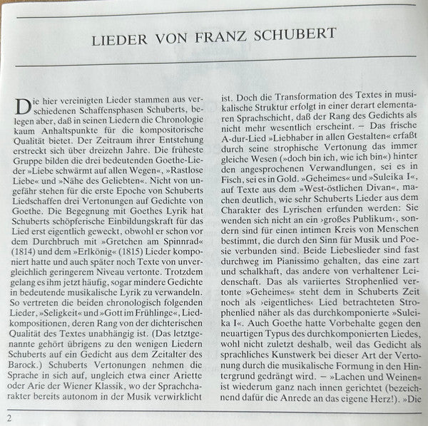 Franz Schubert, Kathleen Battle, James Levine (2) : Lieder (CD, Album)