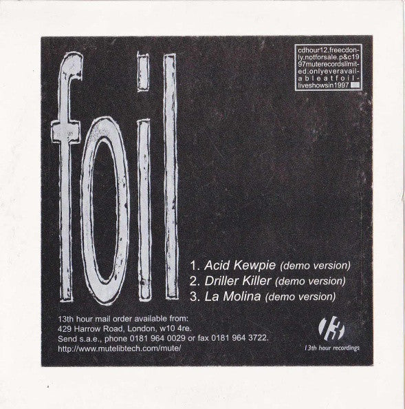 Foil : Acid Kewpie (CD, Single, Car)