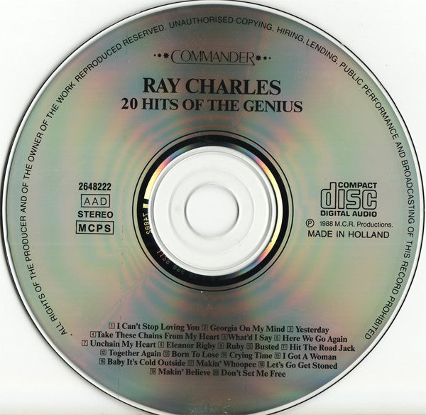 Ray Charles : 20 Hits Of The Genius (Greatest Hits) (CD, Comp)