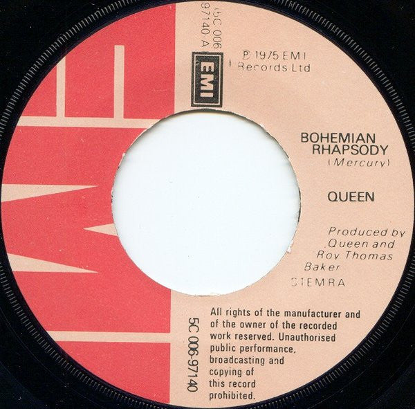 Queen : Bohemian Rhapsody (7", Single, Adv)