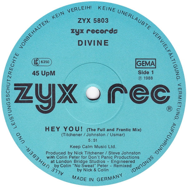 Divine : Hey You! (12")