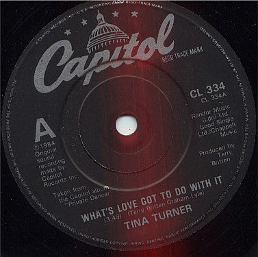Tina Turner : What's Love Got To Do With It (7", Pap)