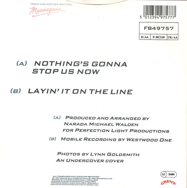 Starship (2) : Nothing's Gonna Stop Us Now (7", Single)