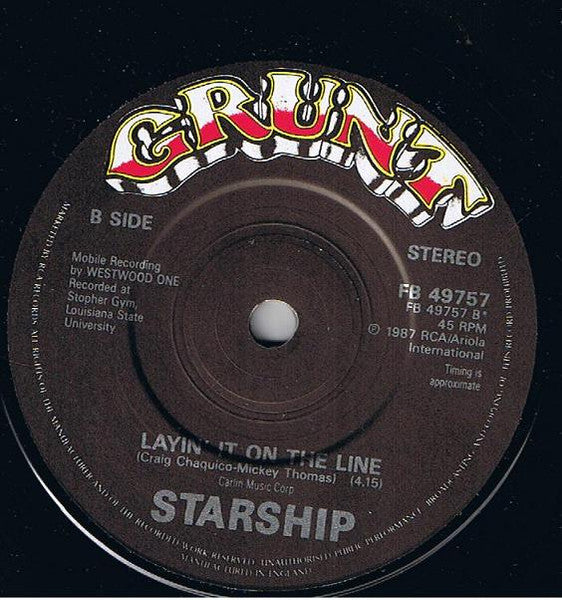 Starship (2) : Nothing's Gonna Stop Us Now (7", Single)