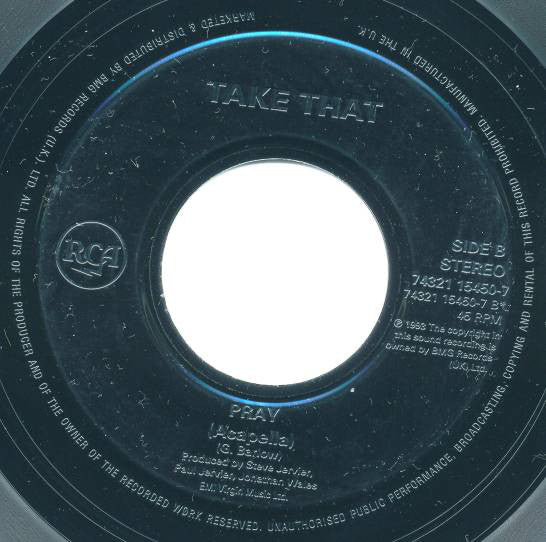 Take That : Pray (7", Single, Jukebox)