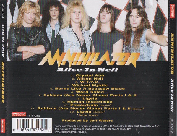 Annihilator (2) : Alice In Hell (CD, Album, RE, RM, RP)